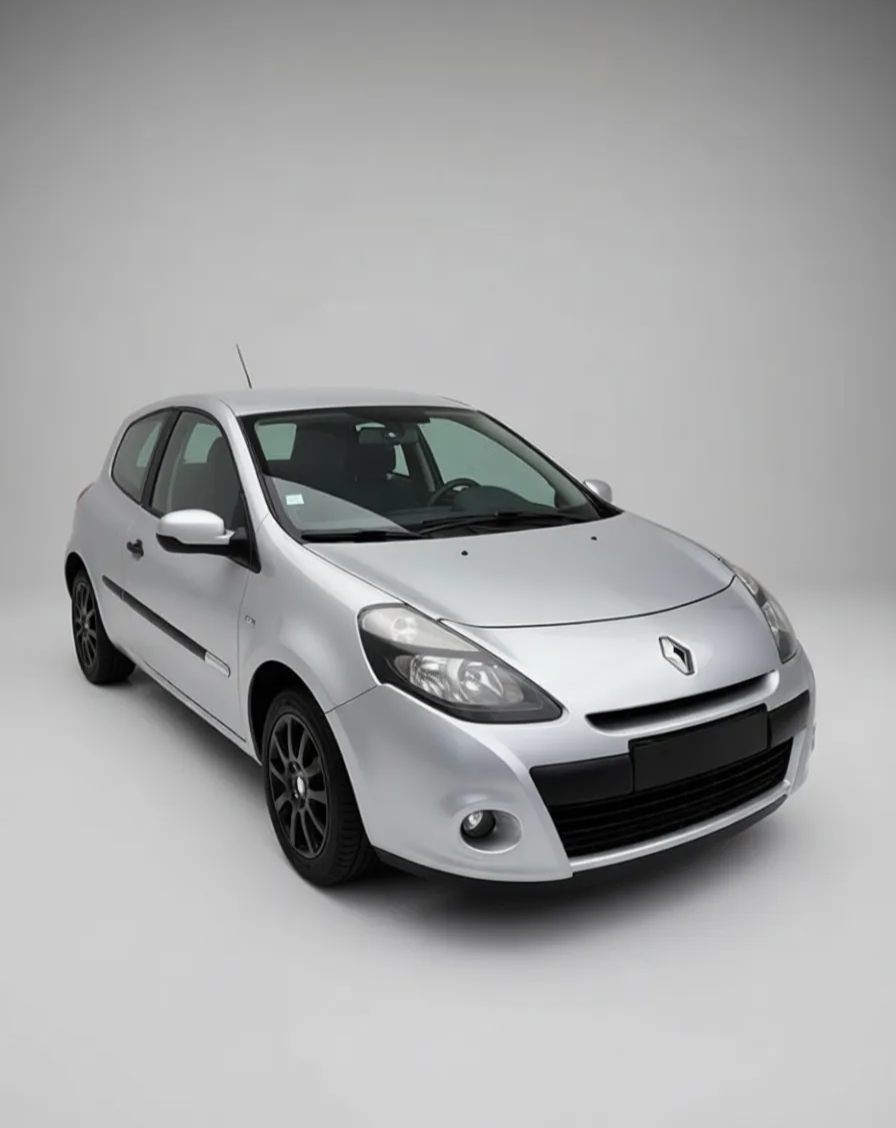 Renault Clio repaired on a studio background