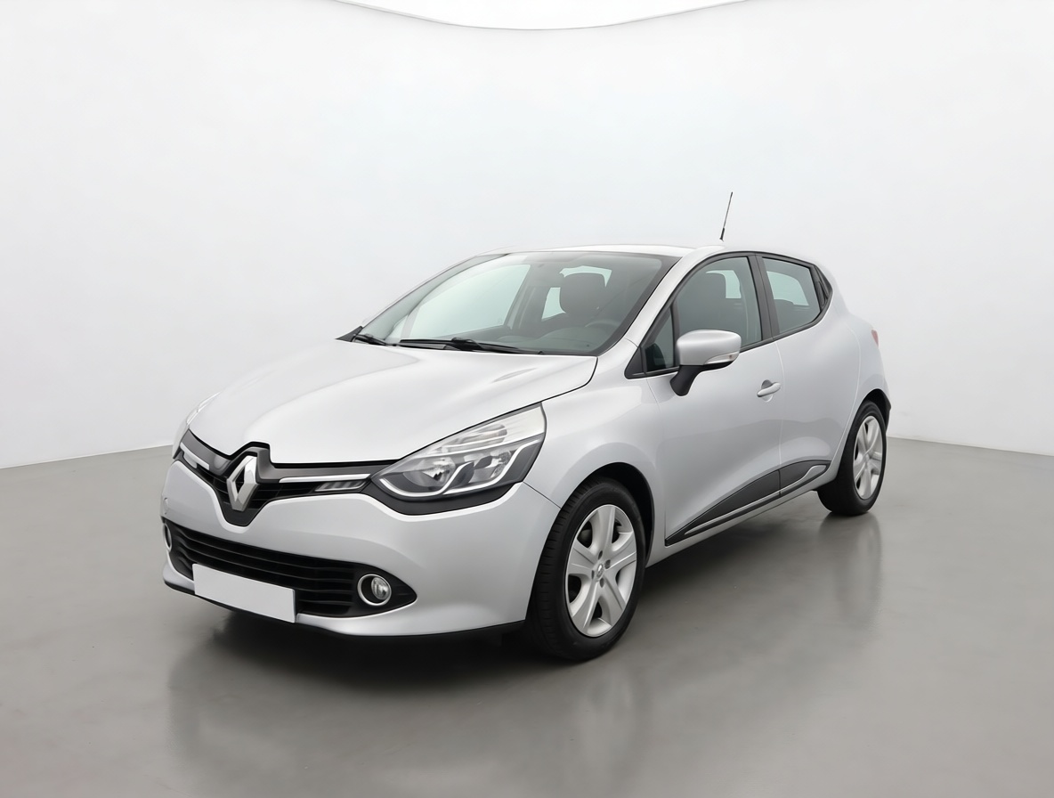 Silver hatchback in a clean studio