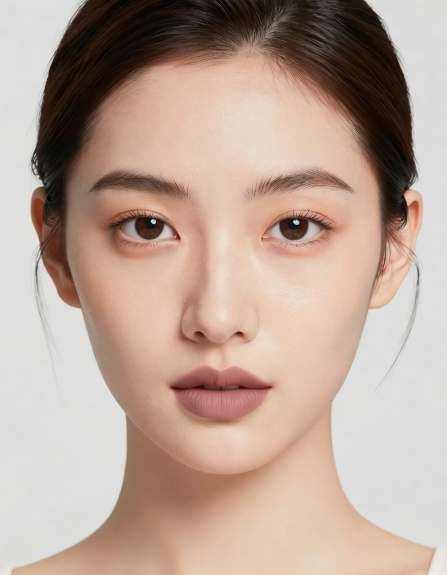 Model, dusty rose lip
