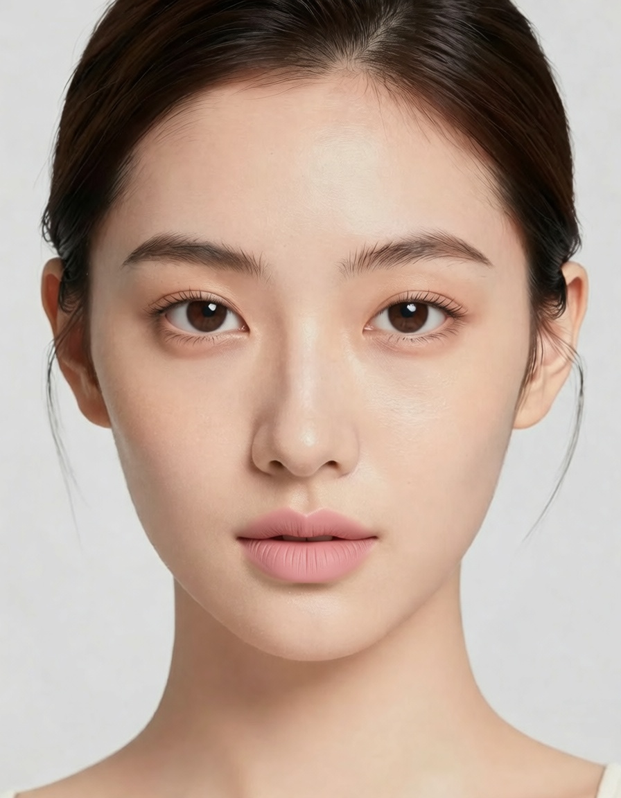 Model, blush pink lip