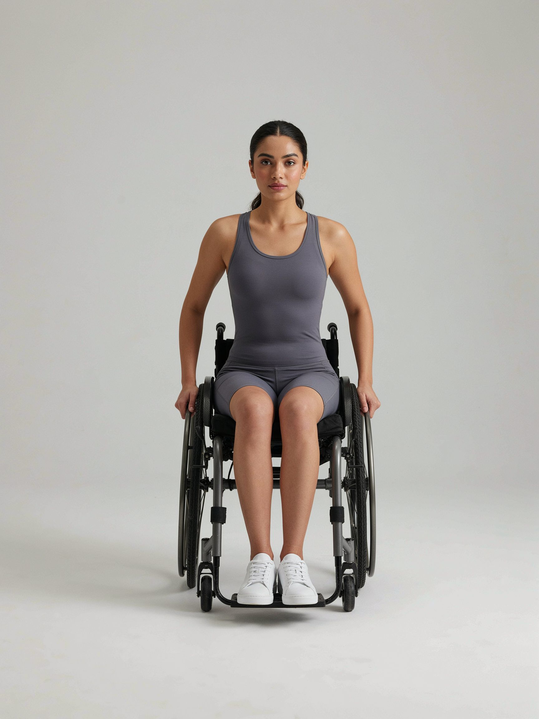 Wheelchair catalog model, locked studio
