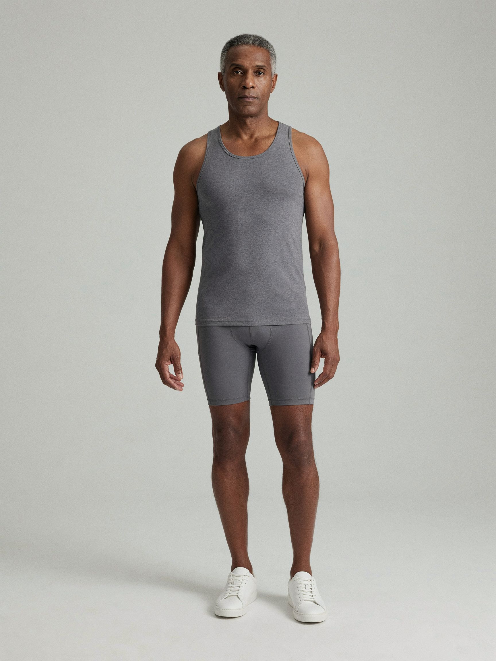 Black man in his sixties, full-length catalog still