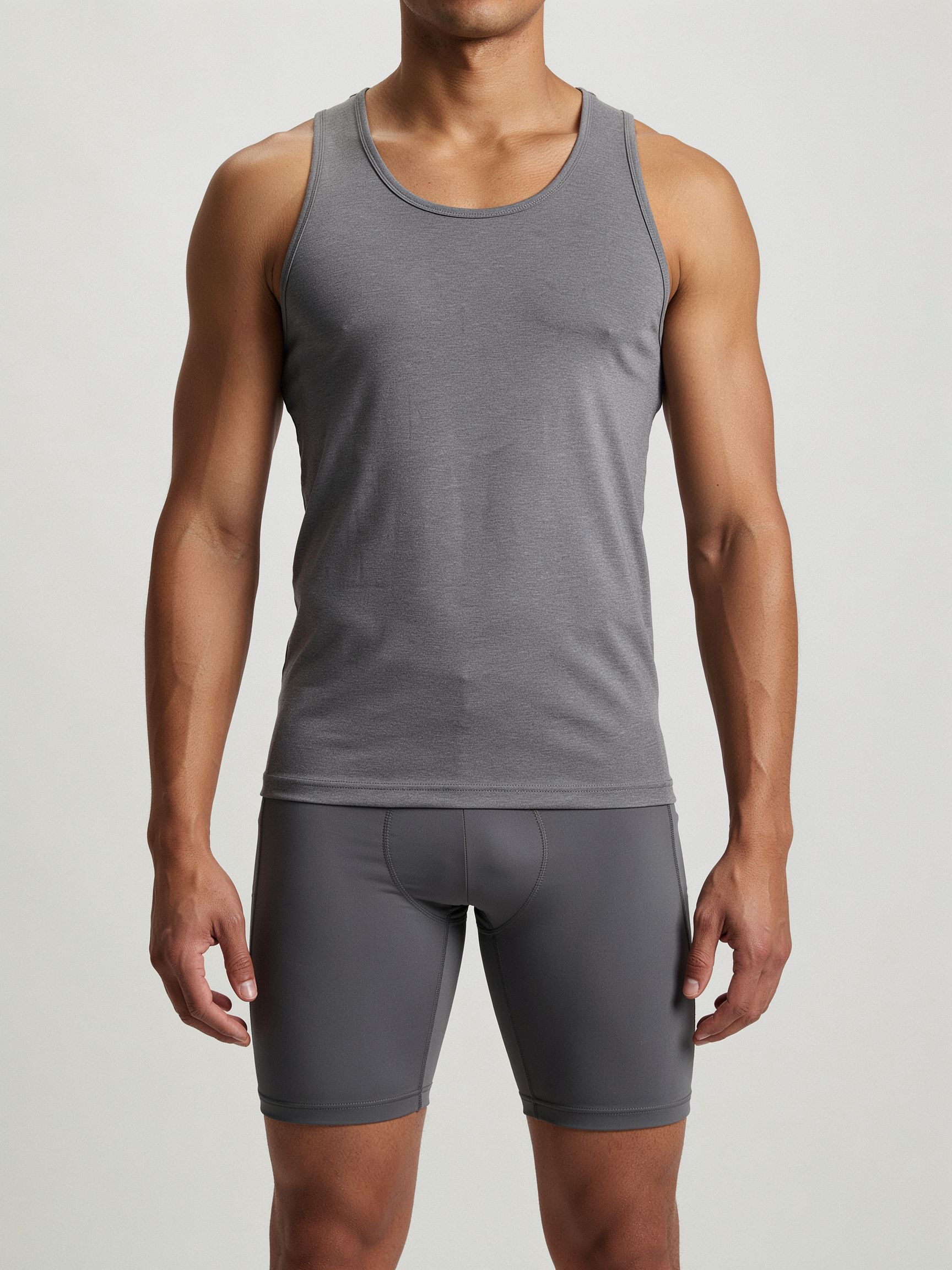 Hands and midsection catalog view of the athletic model