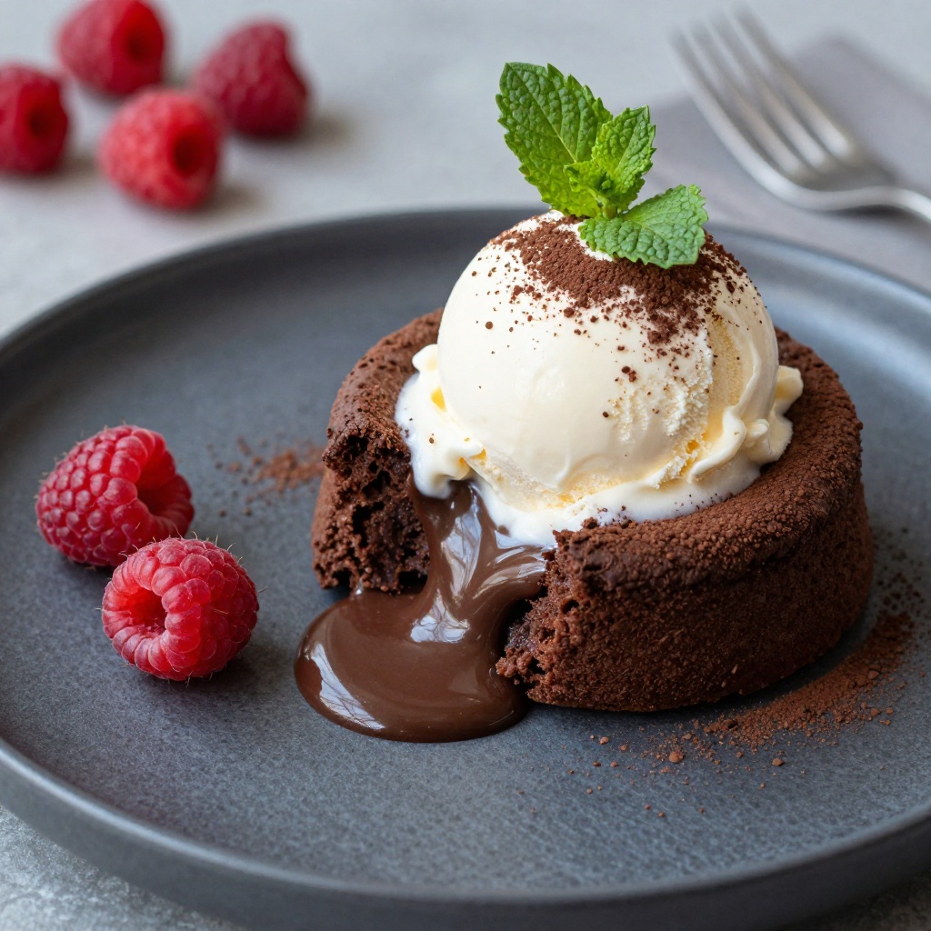Molten chocolate lava cake