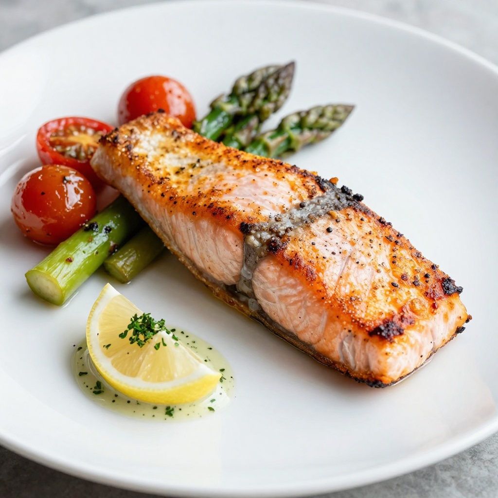 Grilled salmon plate
