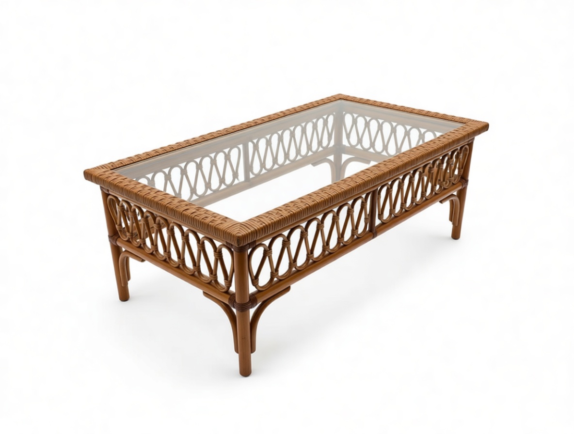 Cleaned rattan coffee table