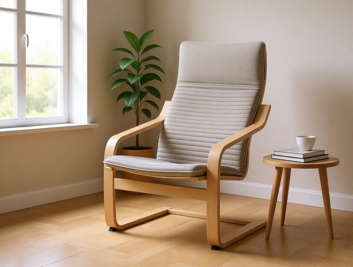 IKEA armchair staged in a Scandinavian room