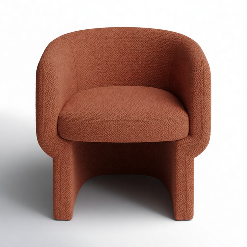 Barrel chair in a terracotta colourway