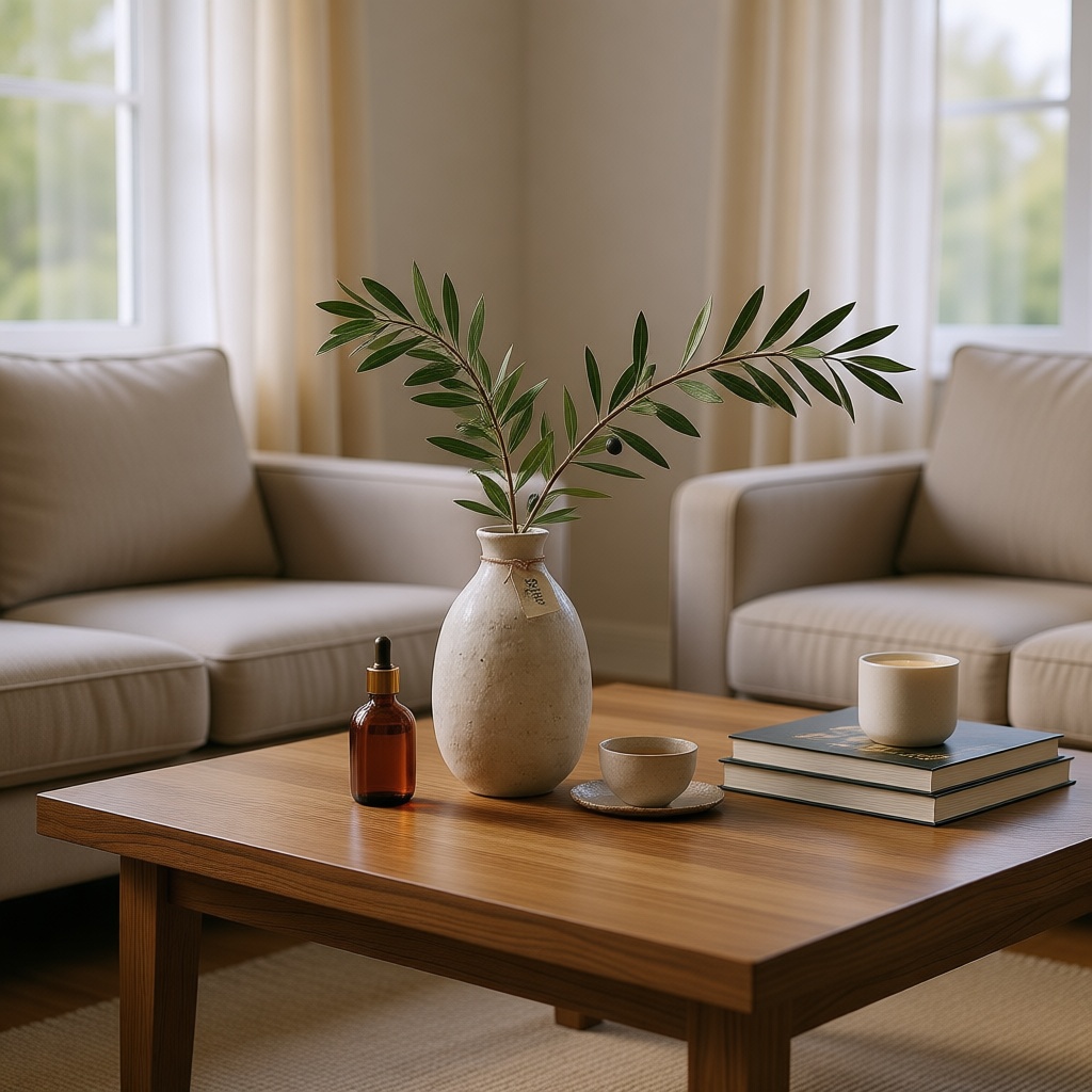 Living room home decor scene