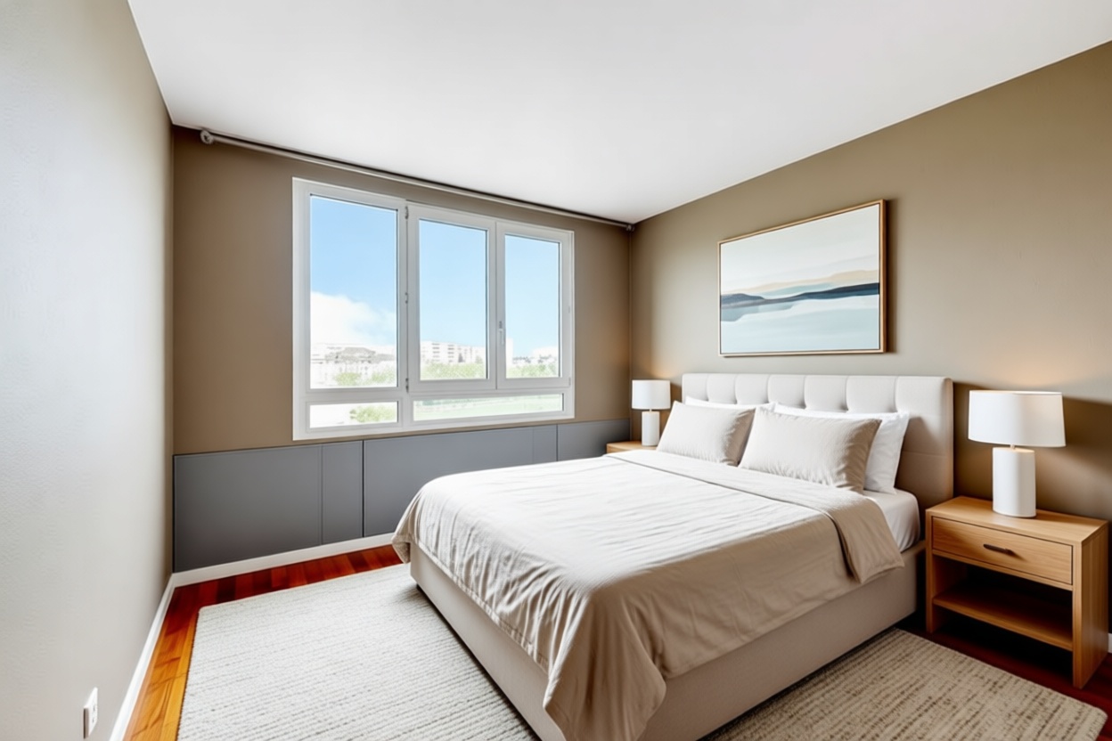 Virtually staged bedroom